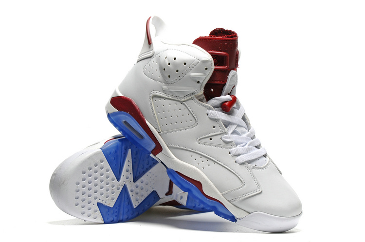 Classic Air Jordan 6 White Blue Shoes - Click Image to Close